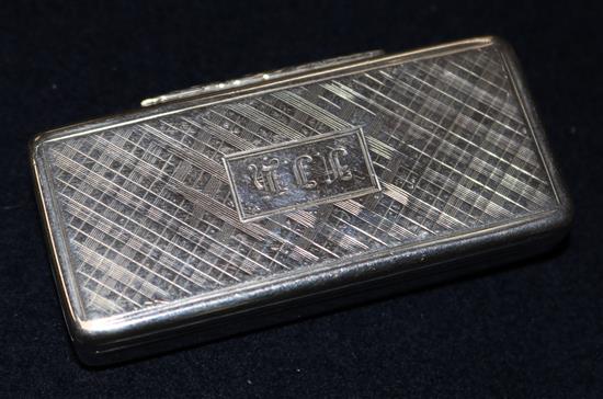 An early Victorian silver rectangular vinaigrette by William Simpson, 2.75in.